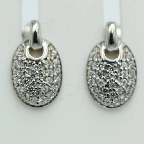 Ohrstecker mit 54 Zirkonia Echt Silber 925/000 Designohrstecker mit Zirkonia