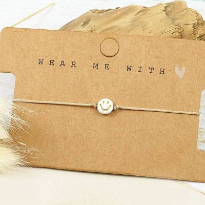 Smiley Armband, Freundschaftsarmband, Happy Face, Makramee, Geschenk, Glücksbringer, Mitbringsel, JGA, Glücksarmband