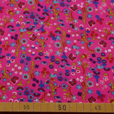 Feinkord  Cord Stoff  Babycord  Streublümchen  Pink