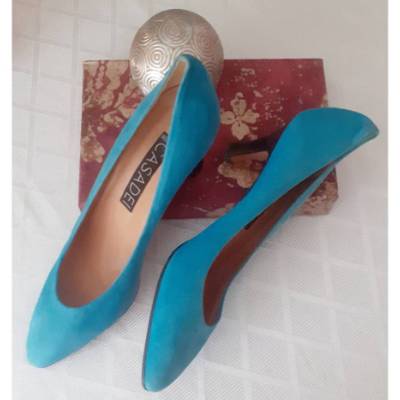 Wunderschöne Vintage Wildleder- Pumps Gr. 9,5 CASADEI Film Theater