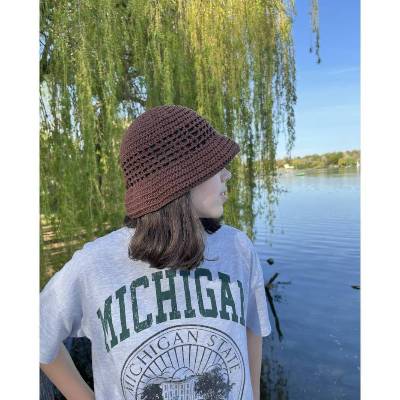 Sommerhut gehäkelt Damen Herren Fischerhut Buckethat Damenhut Anglerhut Sonnenhut 100% Baumwolle