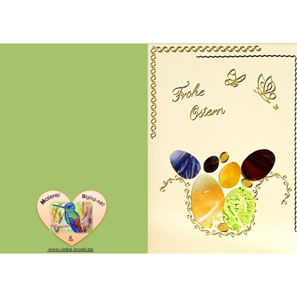 Wunderschöne Osterkarte mit Encaustic-Malerei -4- als Download Bild 2