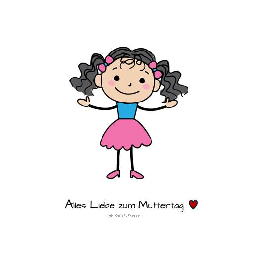 Muttertagskarte und Glückwunschkarte, Mädchen, PDF zum Ausdrucken Bild 2