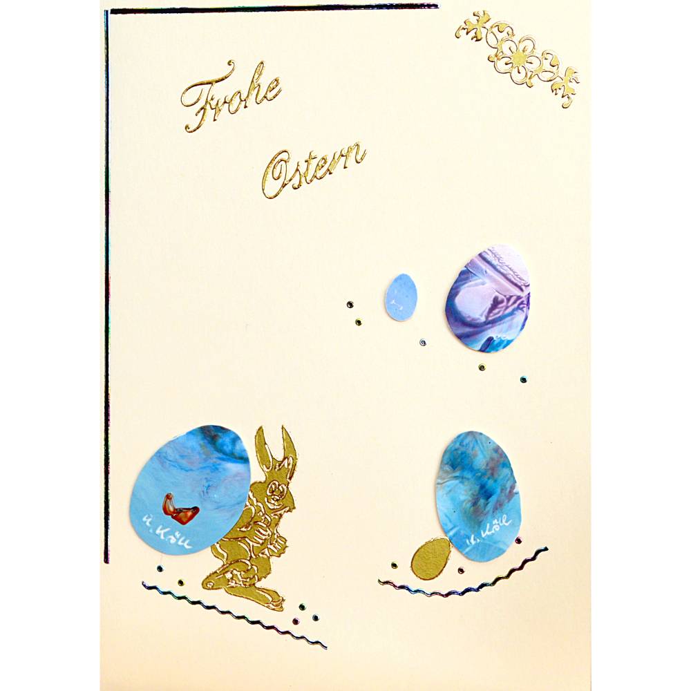 Bezaubernde Osterkarte mit Encaustic-Malerei -15- als Download Bild 1