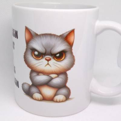 Lustige Tierarzthelferin Tasse – Grumpy Katze Geschenk für TFA, Keramik Becher 330ml