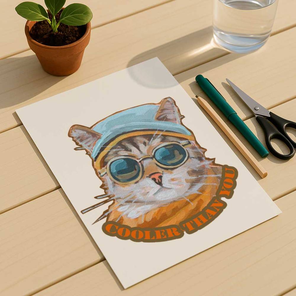 Clipart mit Spruch, Coole Katze, sofortiger Download Bild 1