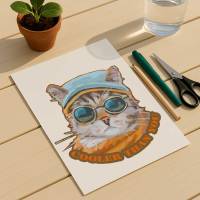 Clipart mit Spruch, Coole Katze, sofortiger Download