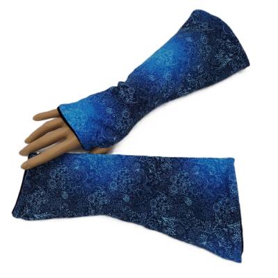 Wende- Armstulpen mit Daumenloch Spotlight blau, 95% Baumwolle, 5% Elasthan