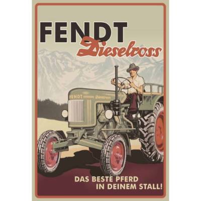 Fendt Dieselross Holzschild – Einzigartiges Traktor Wandbild aus MDF für Landwirtschaft Fans
