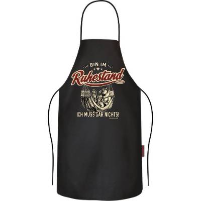 Lustige Grillschürze „Bin im Ruhestand“ – Geschenk für Grill-Fans, 100% Baumwolle, 68x98 cm