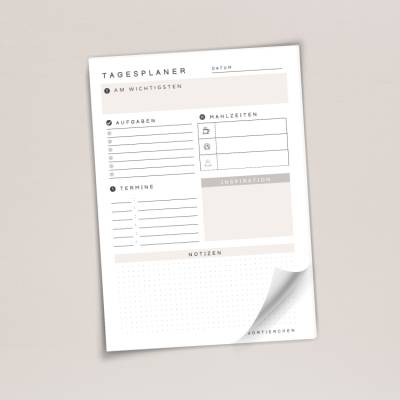 Tagesplaner "Inspiration" | A5 Notizblock mit 25 o. 50 Blatt für Aufgaben, Termine, Notizen & mehr