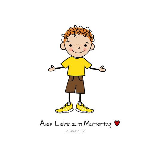 Muttertagskarte und Glückwunschkarte, Bub, PDF zum Ausdrucken Bild 2