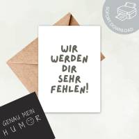 Karte Abschied Kollege Arbeitskollege | Rente oder Ruhestand zum Ausdrucken | digitale Datei ausdrucken