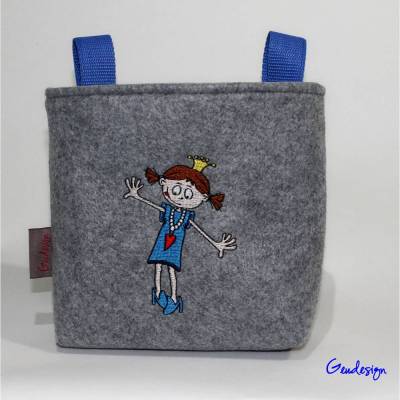Lenkertasche "kleine Prinzessin" aus Filz, wasserabweisendes Futter, personalisierbar