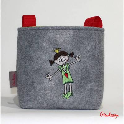 Lenkertasche "kleine Prinzessin" aus Filz, wasserabweisendes Futter, personalisierbar