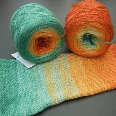 100% Schurwolle Merino extrafein Bobbel gefachter Farbverlauf Wolke 7 Oase 4-fädig