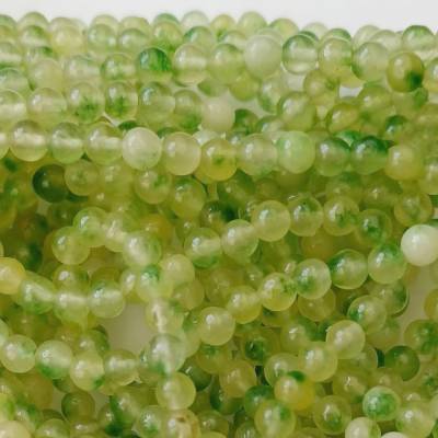 Steinperlenstrang Jade 4mm T140 hellgrün mix (1466)