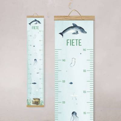 Personalisierte Messlatte Kinderzimmer "Schatztruhe" – Wachstumstabelle Baby Geschenk – Messlatte mit Namen