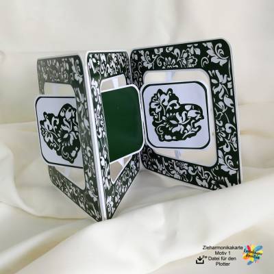 Plotterdatei Ziehharmonika Motiv 1 – SVG, DXF & Brother Format, 16 x 16 cm, Anleitung & Lizenzoption möglich