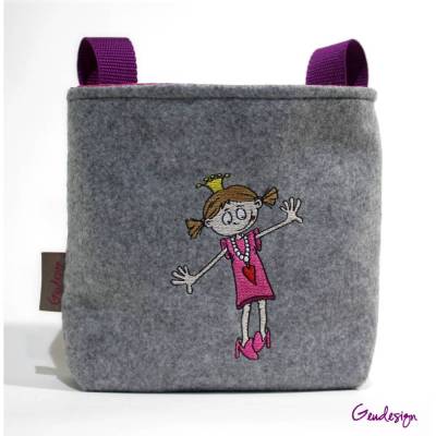 Lenkertasche "kleine Prinzessin" aus Filz, wasserabweisendes Futter, personalisierbar