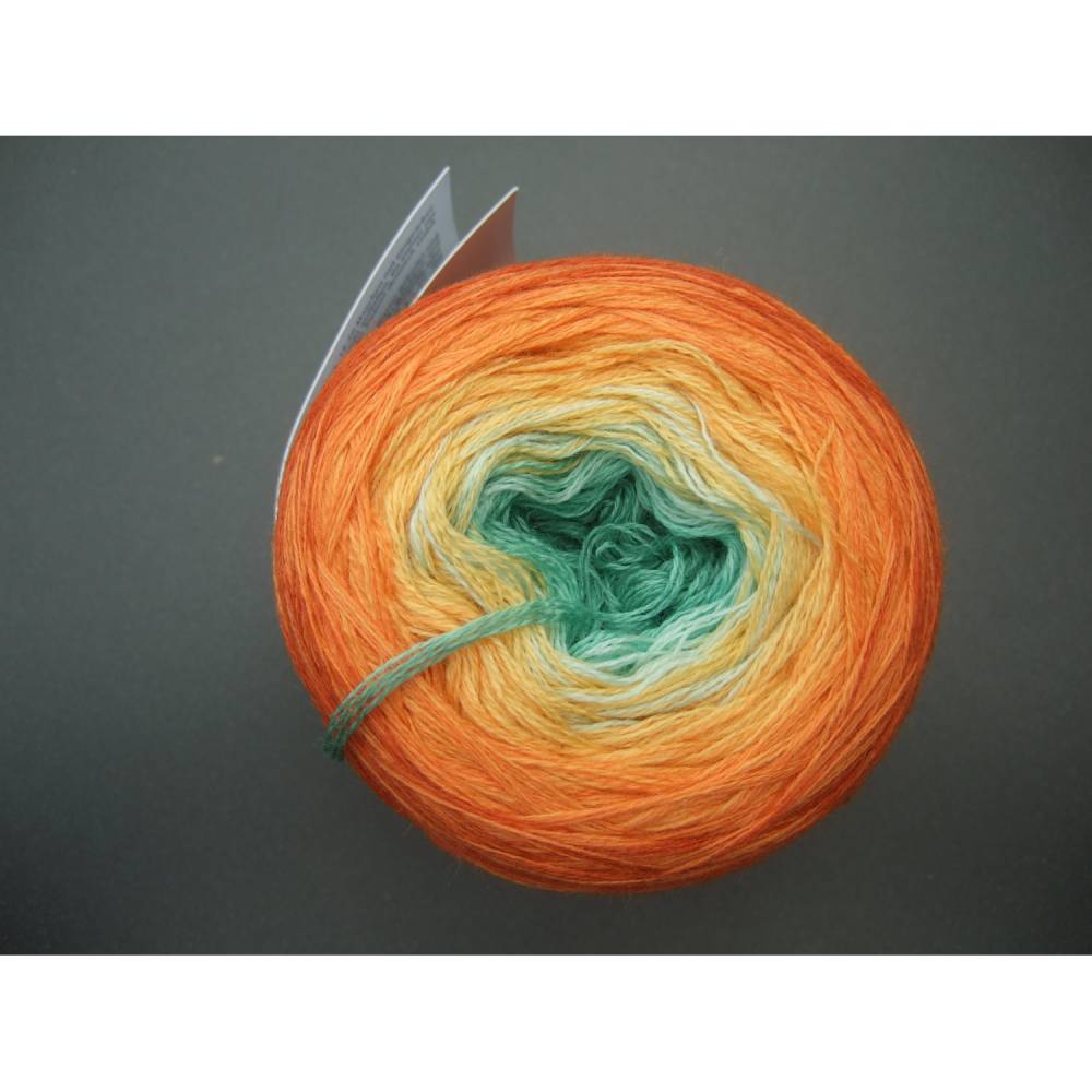 100% Schurwolle Merino extrafein Bobbel gefachter Farbverlauf Wolke 7 Oase 3-fädig Bild 3