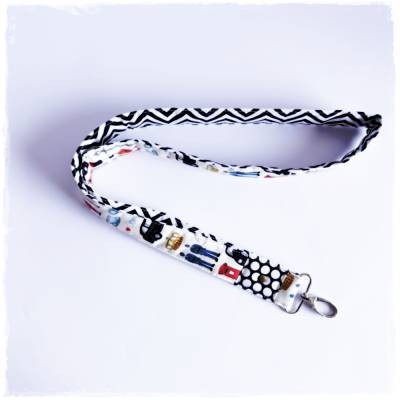 Schlüsselband * Schlüsselanhänger * aus Stoff * mit Karabiner * London Icons * Geschenkidee handgefertigt