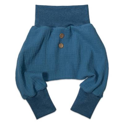 Musselin Pumphose in jeansblau - Geschenk Geburt - Baby Frühchen Jungen