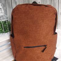 Rucksack WASSERFEST (Farbbeispiel cognac) aus Leinenoptik Canvas, wasserdichter Innenraum, Tasche in 36 Farben