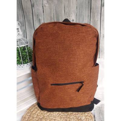 Rucksack WASSERFEST (Farbbeispiel cognac) aus Leinenoptik Canvas, wasserdichter Innenraum, Tasche in 36 Farben