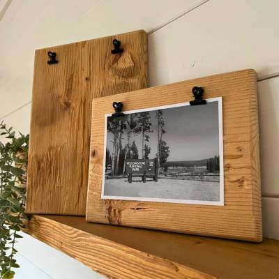 Clipboard Bilderrahmen im Altholz Design