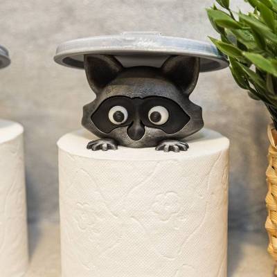 Lustiger Waschbär Toilettenpapierhalter – 3D-gedrucktes Badezimmer-Highlight & Geschenkidee