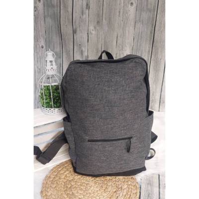 Rucksack WASSERFEST (Farbbeispiel grau) aus Leinenoptik Canvas, wasserdichter Innenraum, Tasche in 36 Farben