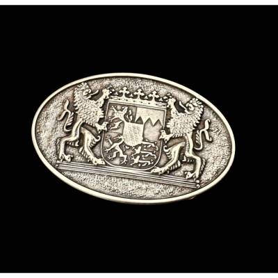 Bairisches Buckle – Gürtelschließe mit Wappen für Wechselgürtel bis 40 mm