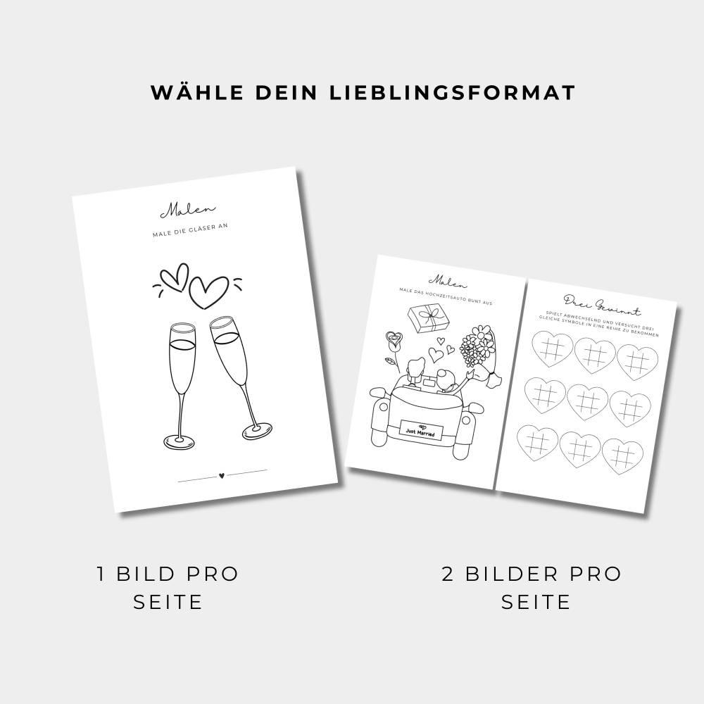 Hochzeit Malbuch für Kinder, Beschäftigung Malbuch Gastgeschenk, PDF digitaler Download, editierbare Titelseite Bild 3
