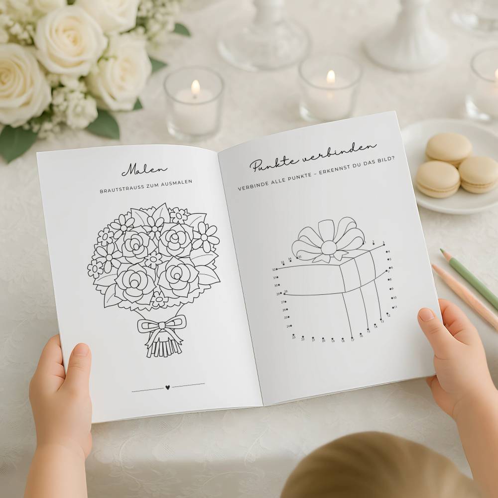 Hochzeit Malbuch für Kinder, Beschäftigung Malbuch Gastgeschenk, PDF digitaler Download, editierbare Titelseite Bild 6