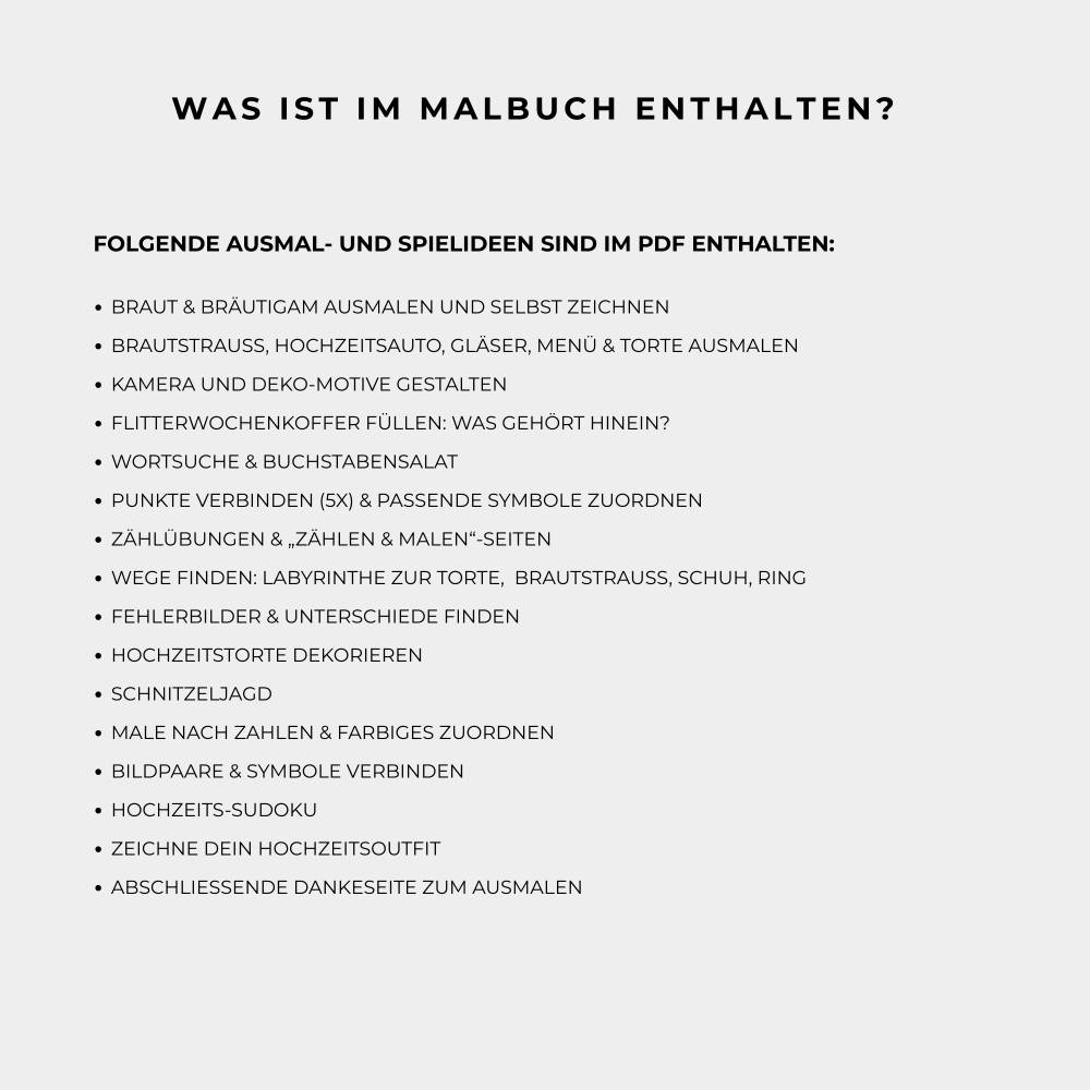 Hochzeit Malbuch für Kinder, Beschäftigung Malbuch Gastgeschenk, PDF digitaler Download, editierbare Titelseite Bild 7