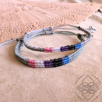 Genderfluid Pride-Armband – Farben der Genderfluid Flag – Handgefertigt – Größenverstellbar