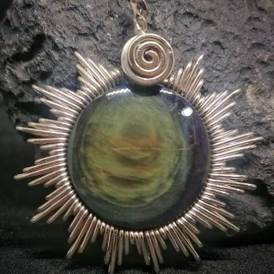 Anhänger Sonne  Regenbogen Obsidian