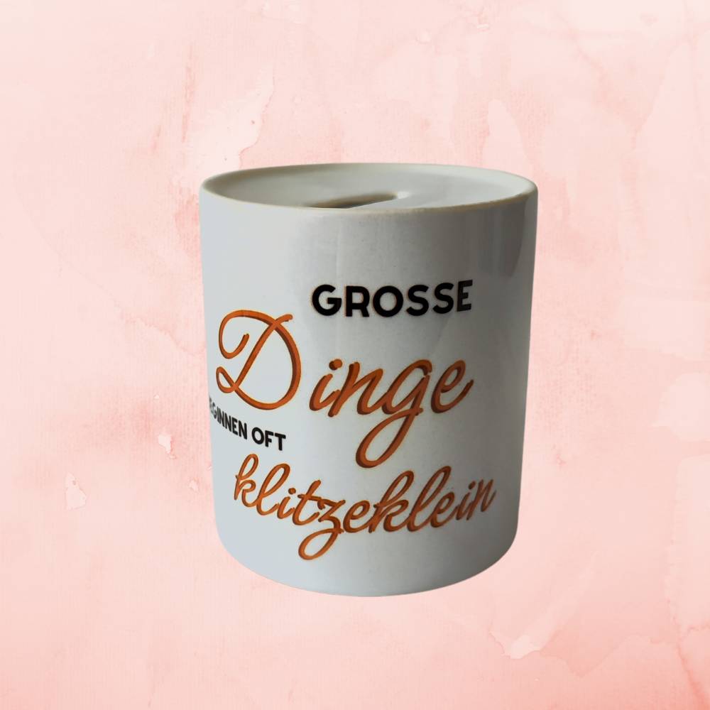 Personalisierte Spardose aus Keramik – Wunschname & Wunschmotiv – Individuelles Geschenk für Kinder & Erwachsene