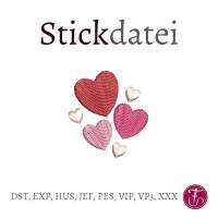 Stickdatei Herzen 4x4cm