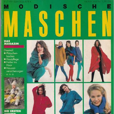 Zeitschrift Modische Maschen 11/91 Vintage aus den 1990er Jahren 