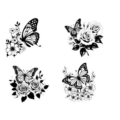 Schmetterlinge Butterflie Bundle PNG SVG Datei - Download Plotterdatei - svg png Datei - Frühling Sommer Summer