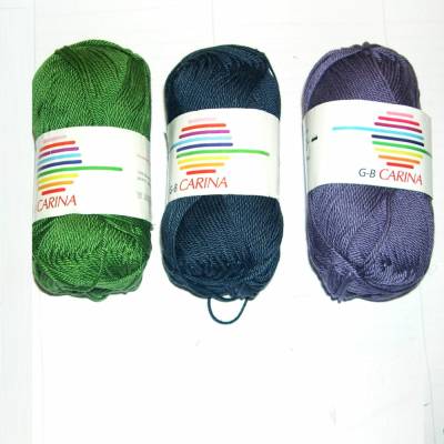 Häkelgarn Baumwolle Carina lila, blau, grün – 100% mercerisiertes Baumwollgarn für Amigurumi & Topflappen