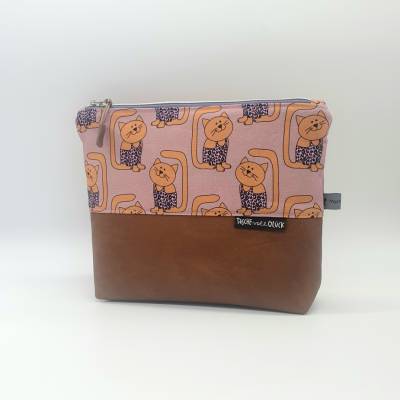 Kosmetiktasche Katzen mit abwaschbarem Innenfutter 