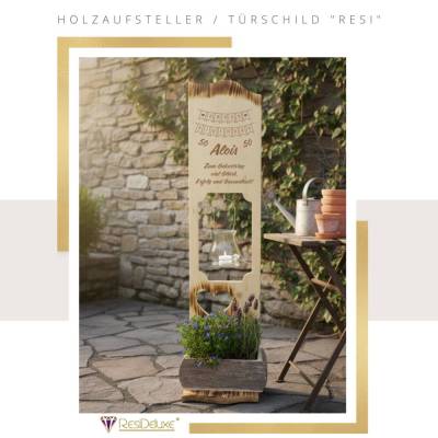 Holzaufsteller "Geburtstag 1" Türschild Holzschild Hochzeitsgeschenk Hochzeit Personalisiert
