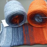 100% Schurwolle Merino extrafein Bobbel gefachter Farbverlauf Wolke 7 Rostlaube 4-fädig