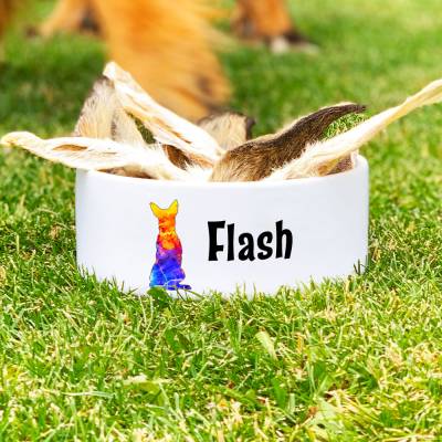 Keramik Futternapf MALINOIS, Hundenapf mit Name