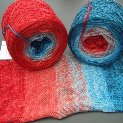 100% Schurwolle Merino extrafein Bobbel gefachter Farbverlauf Wolke 7 Koralle 4-fädig