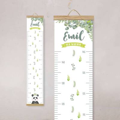 Personalisierte Messlatte Kinderzimmer "Pandabär" – Wachstumstabelle Baby Geschenk – Messlatte mit Namen