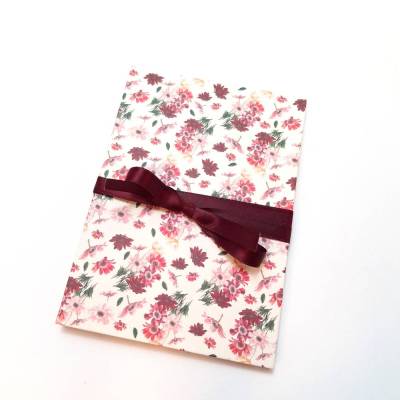 Leporello Fotoalbum Faltbuch mit Satinband Blumen – Handgefertigtes Unikat